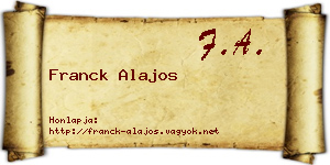 Franck Alajos névjegykártya